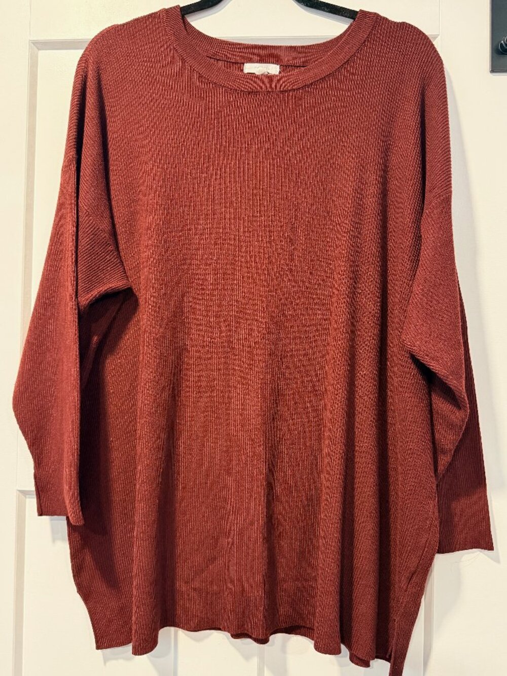 Maurices Long-Sleeve Rib Knit Tunic-Style Tee